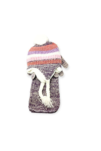 Mustran Комплект от 3 части с качулка, ръкавици и шал с уши, подплатен с кожа...