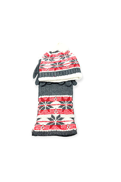 Mustran 4-8 Years Old Children's Beret Gloves Scarf Set of 3 with Fur Inside,...