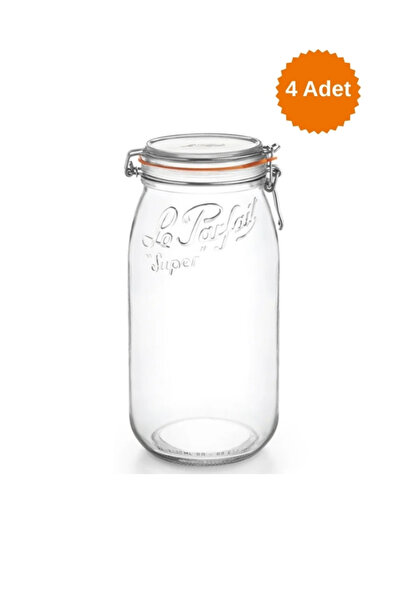 Le Parfait Super Glass Jar 3L (4 Pieces)