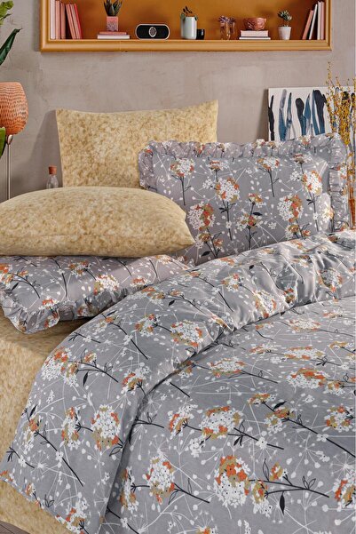 Uçkan home Fresco Series Ruffled Double 6-Piece Duvet Cover Set