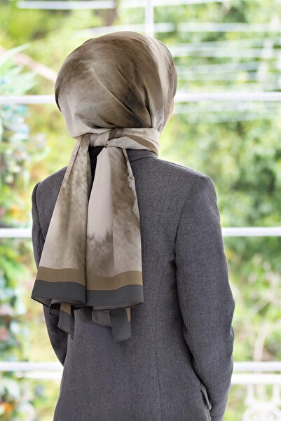 Vissona LÜKS MEDİNE BATİK DESENLİ GRİ RENKLİ 75X195 KIRIŞMAZ ŞAL MOSS KREP Dİ...