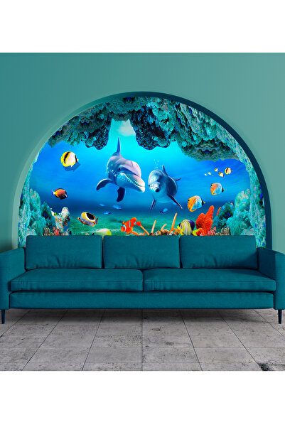 dreamwall Denizaltı Balıklar Desenli Isı Ve Ses Yalıtımlı Sağlıklı Tekstil Du...
