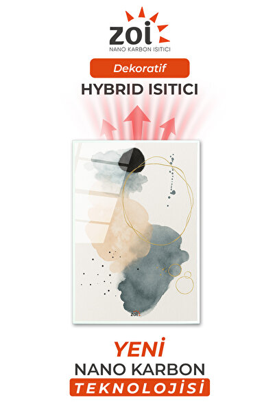 Nano Karbon Hybrid Istıcı - Elektirikli Dekoratif Isıtıcı - 1800W - 70x105cm