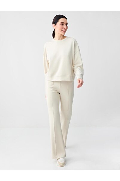 Jimmy Key Mânecă lungă Stone guler rotund Modal din material subțire Swea tricou