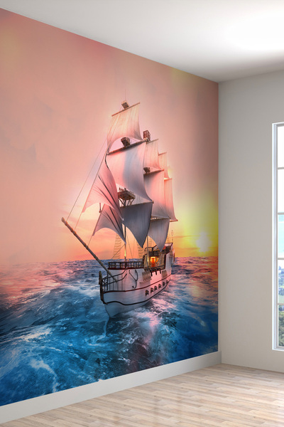 dreamwall Denizde Tekne Desenli Isı Ve Ses Yalıtımlı Sağlıklı Tekstil Duvar K...