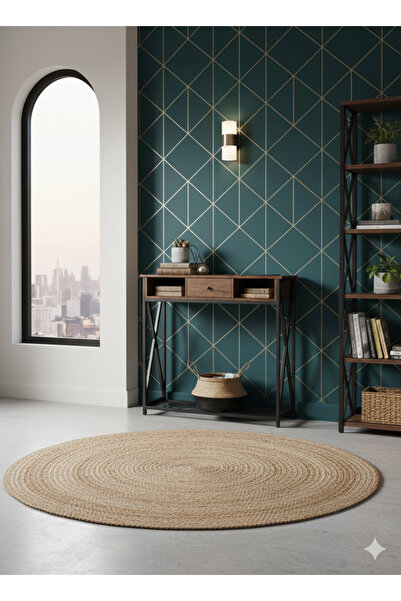 EXPERT Modern wood and iron console table, 1 drawer, 2 shelves, dark gray woo...