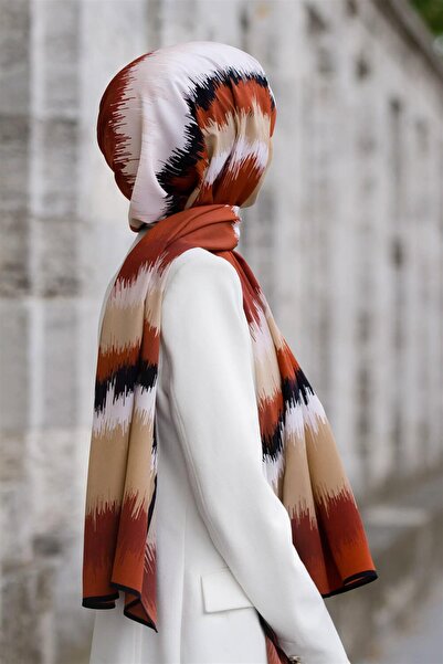 Vissona Luxurious Medina Silk - Frequency Pattern, Tan Color, 75X195 Non-Icin...