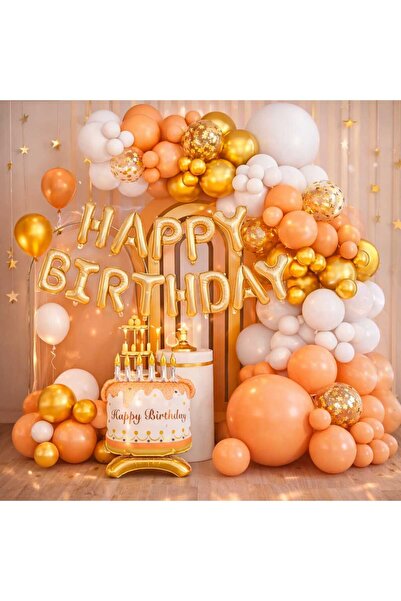 ENG PARTİ DÜNYASI 72 Piece Birthday Balloon Concept - Happy Birthday Set Eng-...