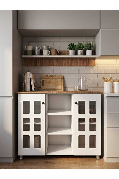 EXPERT خزانة ركنية متعددة الأغراض لتخزين القهوة - خزانة جانبية للمطبخ مزودة ب...