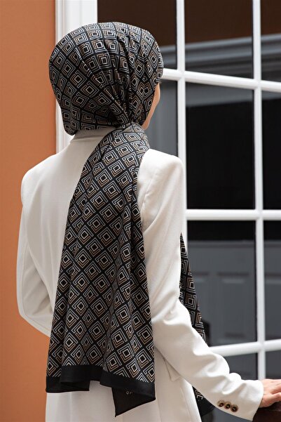 Vissona LÜKS MEDİNE İPEĞİ MİNİ MOTİF DESENLİ GRİ - BEJ RENKLİ 75X195 KIRIŞMAZ...