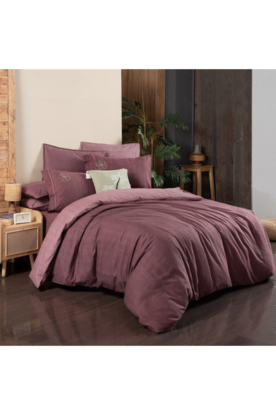 Sarev Vio Gray Flannel Double Duvet Cover Set