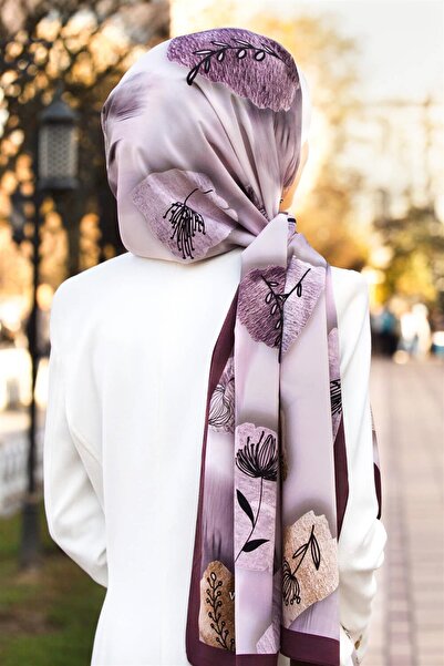 Vissona LÜKS MEDİNE İPEĞİ FIRÇA DOKULU ÇİZGİ ÇİÇEK DESENLİ PUDRA - GÜL KURUSU...