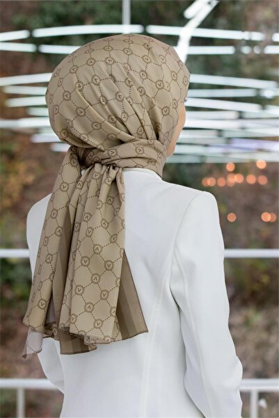 Vissona LUX MEDINA MĂTASE MONOGRAMĂ DESEN BEJ 75X195 ȘAL NESTÂNGIT MOSS CREPE...