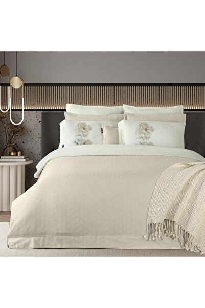 Sarev Lorent Ecru Double 100% Cotton Duvet Cover Ecru