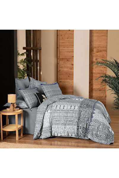 Sarev Vio Gray Flannel Double Duvet Cover Set