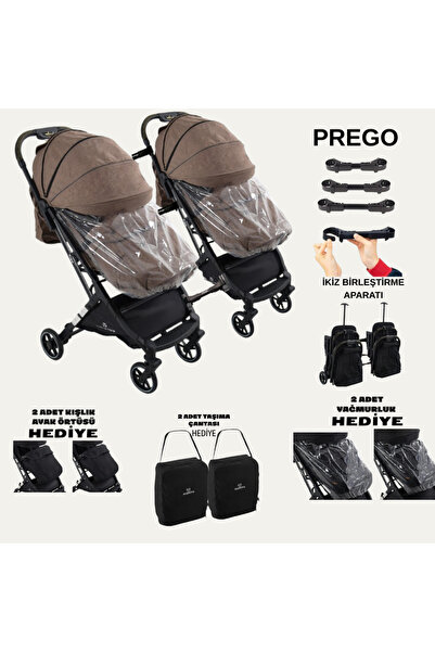 TURHANBEBE Prego İkiz Apartlı Birleşip Ayrılan Yan Yana İkiz Kabin Boy Bebek ...