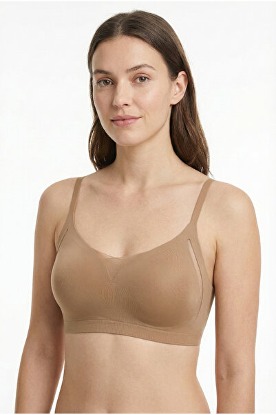 HNX Γυναικείο σουτιέν Comfort Bralet χωρίς ραφές με λεπτομέρεια από τούλι με ...