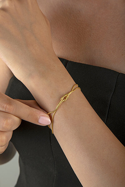 innuendo jewelery Aşk Düğümü Bileklik 925 Ayar Gümüş Altın Kaplama Çift Bilek...