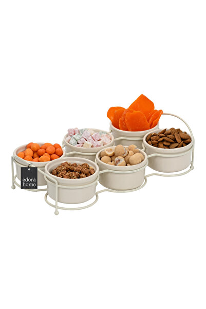 Edora Home Beige Snack Bowl and Sauce Bowl Set - Stainless Metal, Presentatio...