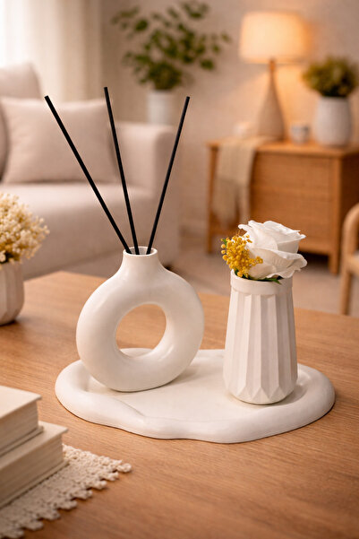 RemStone Dekoratif Obje & Biblo 3’lü Minimal Dekoratif Bohem Vazo | çiçeklik Vaz