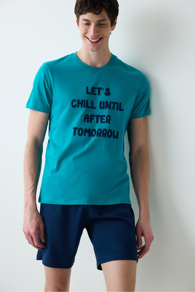 Penti Pánská pyžamová souprava Chill s vícebarevnými šortkami