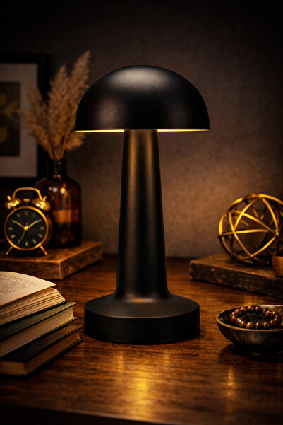 Telvesse Şarjlı Mantar Masa Lambası Metal Dokunmatik 3 Işık Parlaklık Ayarlı ...