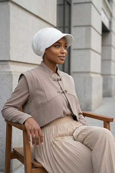 Aisha's Design Șapcă cu vizor, albă, B-73A