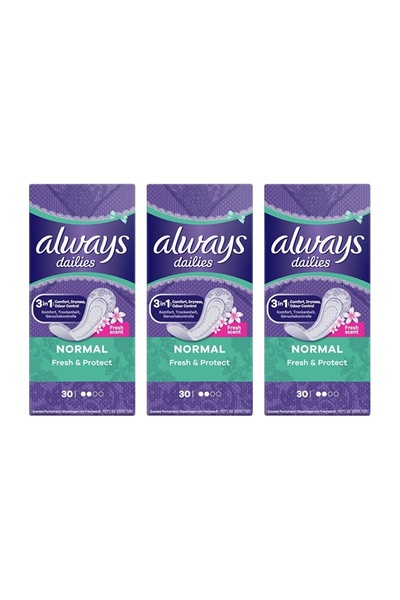 Always SET 3 BUCATI ABSORBENTE ZILNICE 30BUC FRESH PROTECT SCENT