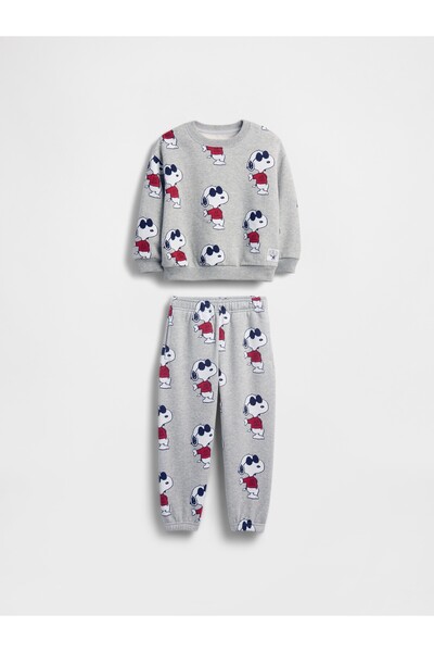 GAP Erkek Bebek Gri VintageSoft Snoopy Outfit Set