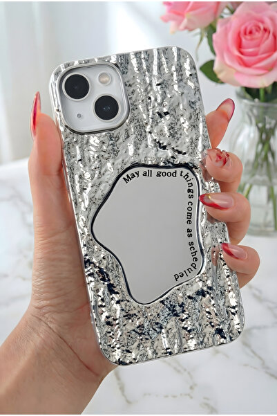 Fibaks iPhone 13/14 Compatible Case Mirrored Wave Design Patterned Shock Abso...