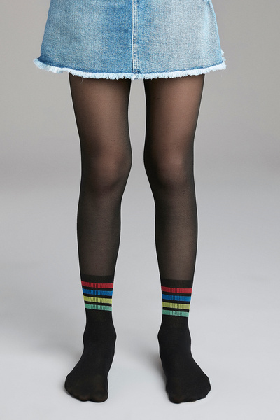 Penti Μαύρο ριγέ καλσόν για κορίτσια