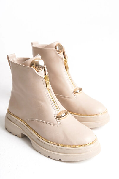 Lively Stylish حذاء نسائي للكاحل من زيتا بسحاب معدني أمامي