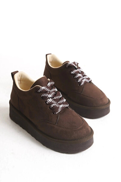 Lively Stylish Nora Daily Lace-Up Thick Sole Suede Shoes