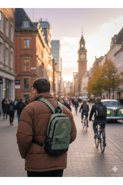 KASVA DERİ Unisex Gri Keten Kumaş Su Geçirmez Çanta, Sırt Çantası, Body Bag,