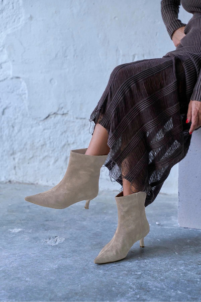 Lively Stylish Триша Остри токчета Обикновени елегантни дамски къси ботуши от...