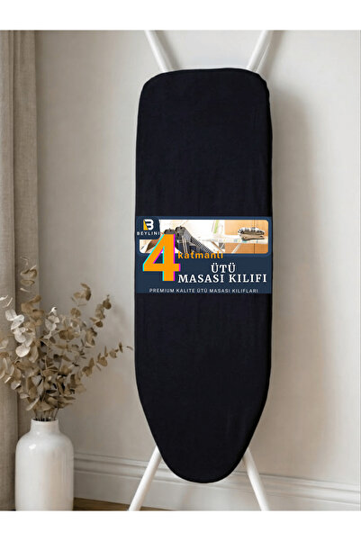 BEYLİNİ Ütü Masası Kılıfı Yanmaz Lastikli Süngerli Ütü Masası Örtüsü Ayarlana...