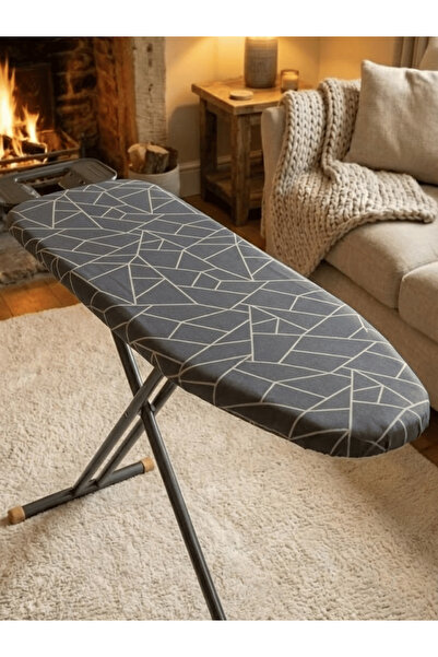 BEYLİNİ Ütü Masası Kılıfı Lastikli Keçeli Yanmaz Ütü Masası Örtüsü Bezi Geome...