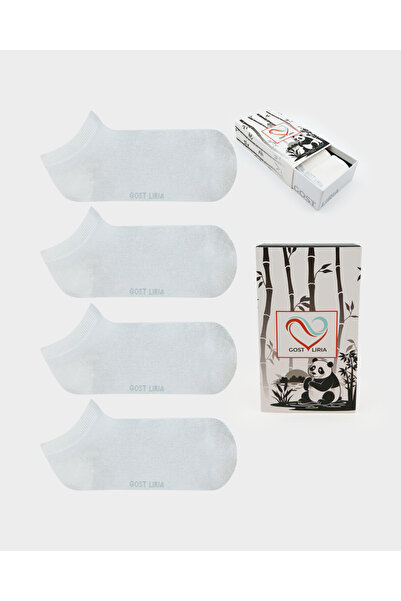 GOST LİRİA Women's Bamboo Booties Socks – 4-Piece Ecru Color