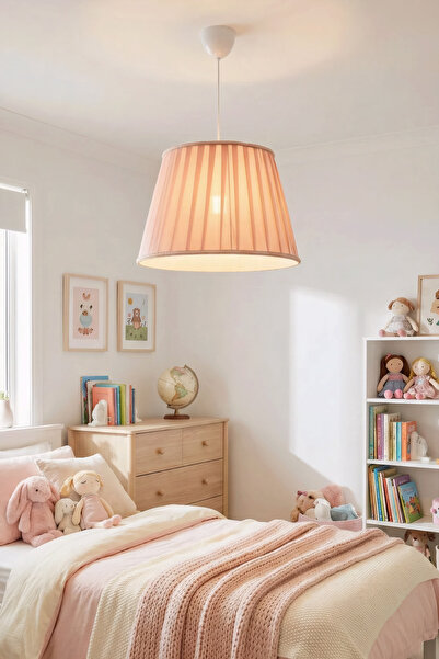 Genel Markalar Toz Pembe Kız Çocuk Avizesi, şık ve sevimli oda aksesuarı