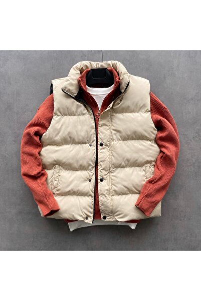 THANBUTİK 2'Li Yüksek Dolumlu Şişme Yelek ve Triko Kazak