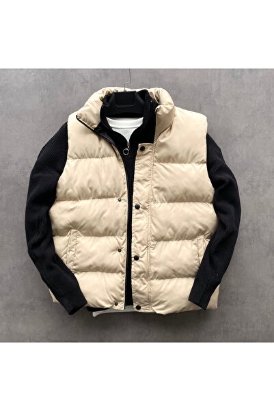 THANBUTİK 2'Li Yüksek Dolumlu Şişme Yelek ve Triko Kazak