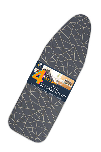 BEYLİNİ Yanmaz Ütü Masası Kılıfı Hızlı Ütü Kılıfı Örtü Geometrik 50x150 CM