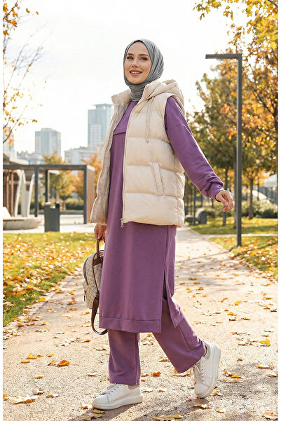 sefamerve Dvojitá súprava lila tunika a nohavíc - 0549-06