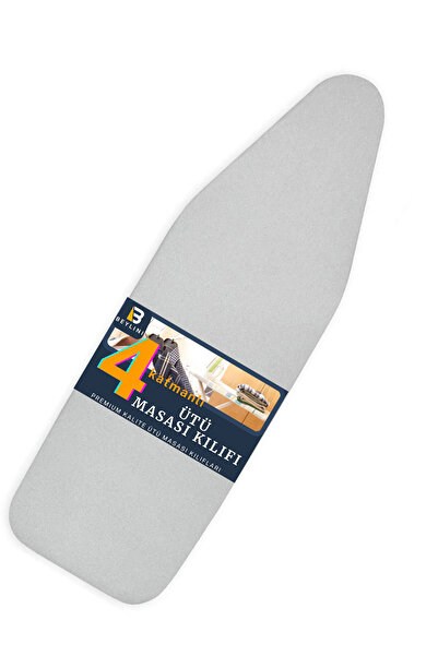 BEYLİNİ Yanmaz Ütü Masası Kılıfı Hızlı Ütü Kılıfı Örtü Gri 45x120 CM