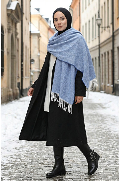 sefamerve 2063-02 Model Kobalt plava Jednobojni Akril Šal za ramena