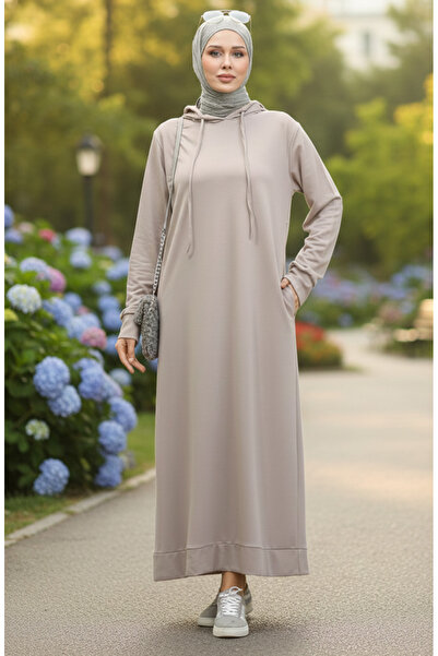 sefamerve Sportkleid mit Kapuze und zwei Fäden – 0190-13 Stone