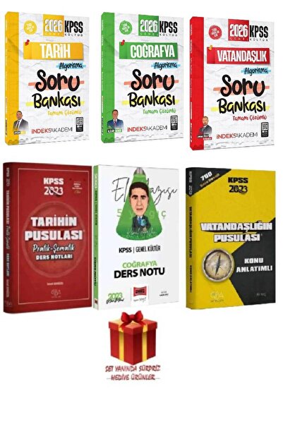 İndeks Akademi 2026 KPSS Tarih Coğrafya Vatandaşlık Soru Bankaları+CBA Pratik...
