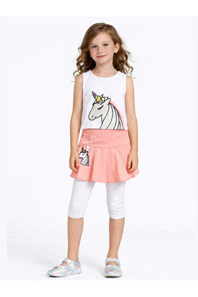 Casabony Set de dresuri și tricou cu model unicorn pentru fetiță