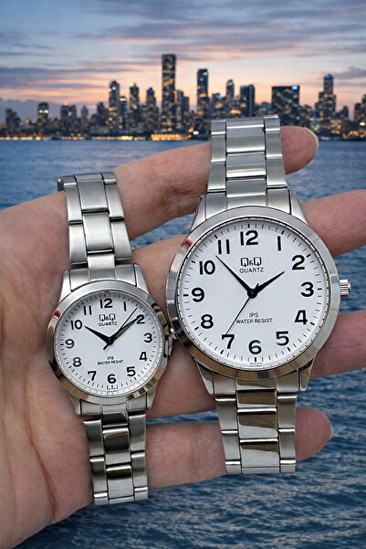 Q&Q ÇELİK KORDON BAY TAKIM SAAT SEVGİLİ SAATİ KADIN ERKEK SAAT KOMBİN SAAT SE...
