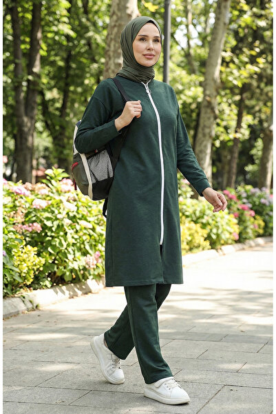 sefamerve Fermuarlı Eşofman Takım 3044-04 Nefti Yeşil